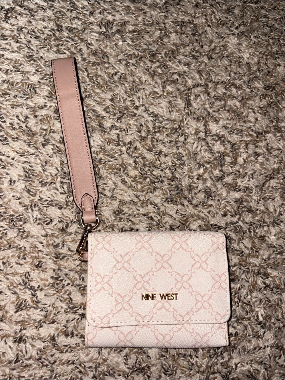 Nine West Light Pink Monogram Wristlet Wallet